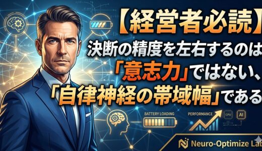 【経営者必読】決断の精度を左右するのは「意志力」ではなく「自律神経の帯域幅」である
